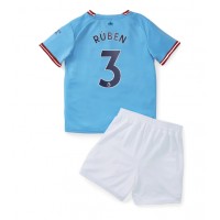 Fotbalové Dres Manchester City Ruben Dias #3 Dětské Domácí 2022-23 Krátký Rukáv (+ trenýrky)